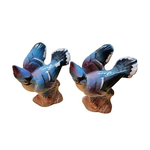 Vintage Japan Blue Jay Bird Novelty Salt and Pepper Shaker Set - Picture 1 of 4